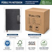 Carnet d'affaires en cuir PU avec logo personnalisé, poignée en métal brossé couleur canon de fusil, journal magnétique, cadeau d'entreprise, agenda personnalisé