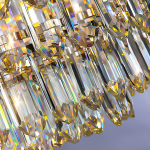 Lampadario Moderno in Cristallo <span class=keywords><strong>LED</strong></span> Personalizzato, Grande Lampadario Nordico di Lusso in Metallo Rustico per Hotel e Soggiorno - Product Image 6
