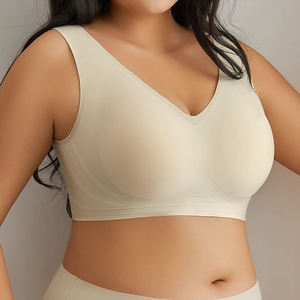 Venta al por mayor Push up Wire Free Ice Silk Sleep Jelly Bra Mujer Seamless Padded Bralette Bra Sujetador de talla grande <span class=keywords><strong>para</strong></span> el - Product Image 4