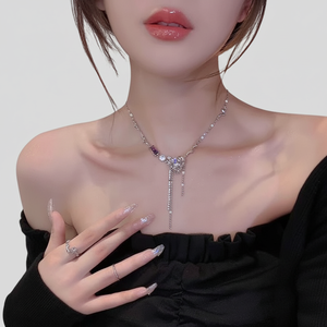 Vendita calda collana pendente di moda fatta a mano da donna elegante stile Punk con perla a fiore in ottone acrilico rodiato - Product Image 2