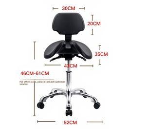 Silla giratoria ajustable, silla de metal con diseño de sillín para barra de belleza dental, laboratorio u oficina - Product Image 4