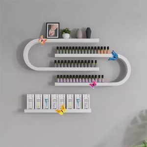 Nuevo 2025 Envío Gratis Estante de Exhibición de Arte de Uñas de Metal con Diseño Moderno, Soporte de Pared para Almacenamiento de Cosméticos para Esmalte de Uñas y Pegamento - Product Image 4