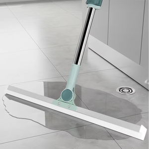 <span class=keywords><strong>Balai</strong></span> à raclette en silicone avec manche en acier inoxydable et raclette rétractable pour un nettoyage facile des fenêtres - Product Image 1