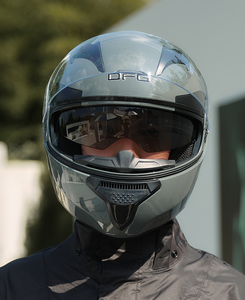 Casco Moto Modulare Ribaltabile Nuovo di Zecca, in ABS ad Alta Densità, Certificato DOT <span class=keywords><strong>con</strong></span> Visiera Parasole Interna e Luce Posteriore a LED (Opzionale) - Product Image 1