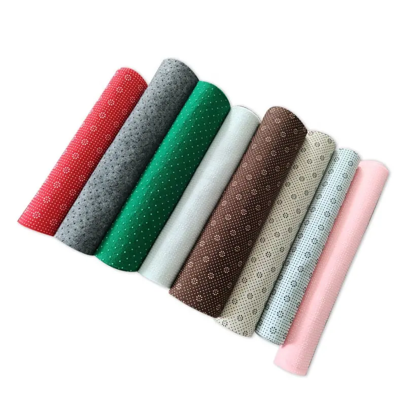 Factory Supply Anti Slip PVC Dots Felt Non Slip PVC Drop Cloth Polyester Skid proof Fabric for Carpet/Floor Mat