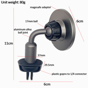 Có thể điều chỉnh 360 xoay từ Tripod núi adapter điện thoại di động nam châm đứng cho GoPro & bàn sử dụng tương thích Stick <span class=keywords><strong>Monopod</strong></span> - Product Image 3