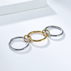 Anillo apilado de tres capas yunnique para mujer, diseño geométrico de acero de titanio, joyería de moda separable - Product Image 3