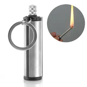 Camping Metal Match Fire Starter Gas Olie Flints Aansteker Met Sleutelhanger L0230-1