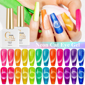 Vernis à <span class=keywords><strong>ongles</strong></span> en Gel magnétique UV/LED, vente en gros, vente en gros, UV/LED, Fluorescent, pailleté, œil de chat, 15ml - Product Image 1