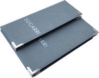 Porte-menus et porte-cartes de restaurant A4 gris de haute qualité
