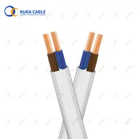 Cabo de fio flexível r2c 2x0.5mm, cabo de cobre elétrico liso de pvc, isolado, 2 núcleos, 1.5mm, 2.5mm, 4mm, 6mm, 80 kv 60227, 2kv