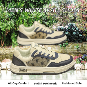 New Men's Running Casual <b>shoes</b> Skateboard Light Weight Breathable Soft PU Fashionable White Thick-soled Walking <b>Style</b> <b>Shoes</b> - Product Image 2