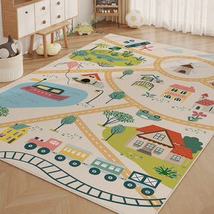 Alfombra de juego para niños, alfombra educativa cuadrada de fibra de poliéster de 2cm de espesor para dormitorio y sala de estar, de 2 a 4 años, Unisex - Product Image 1