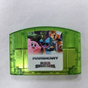 Accesorio <span class=keywords><strong>de</strong></span> <span class=keywords><strong>Juego</strong></span> 2 en 1 Super <span class=keywords><strong>Mario</strong></span> Kart <span class=keywords><strong>64</strong></span> y Super Smash <span class=keywords><strong>Bros</strong></span>, Tarjeta <span class=keywords><strong>de</strong></span> <span class=keywords><strong>Juego</strong></span> N64 para Cartucho <span class=keywords><strong>de</strong></span> Nintendo <span class=keywords><strong>64</strong></span> - Product Image 1