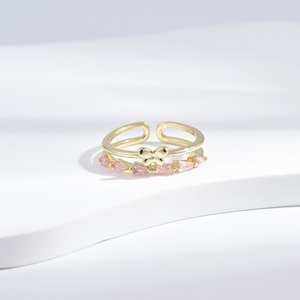 wholesale plata 925 sterling silver Minimalist 18k gold <b>ring</b> Everyday Wear <b>open</b> girls stack summer zircon casual finger <b>rings</b> - Product Image 2
