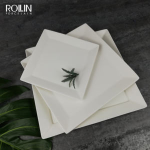 Assiettes à dîner carrées de la porcelaine <span class=keywords><strong>blanche</strong></span>, 1 pièce, assiettes de Restaurant de qualité - Product Image 2