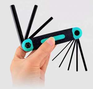 8 pièces Portable pliant Mini hexagone intérieur métrique jeu <span class=keywords><strong>de</strong></span> clés à douille personnalisable multifonctionnel Support OEM - Product Image 4