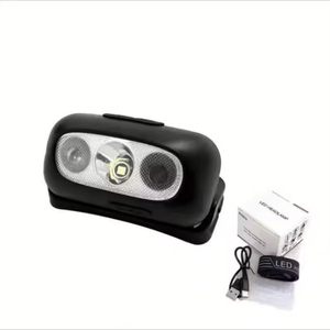 Lampe frontale LED tactique noire portable à induction par ondes, rechargeable par USB, en ABS, pour course nocturne et pêche – Offre spéciale - Product Image 3