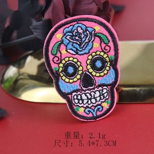 Patch brodé thermocollant style mexicain avec logo tête de mort et fleur de rose en sucre - Product Image 3