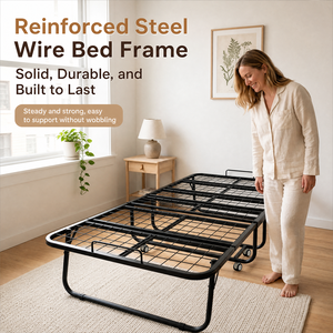 Cama <span class=keywords><strong>Plegable</strong></span> Personalizada OEM ODM con Colchón Híbrido de 12 cm, Esponja de Alta Densidad, Cama para Invitados, Marco Metálico Reforzado, Precio de Fábrica VLranlife - Product Image 4