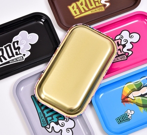 Wholesale OEM Logo 18*13cm 7*5 Inch Rectangle <strong>Rolling</strong> <strong>Tray</strong> <strong>Custom</strong> in Stock Metal Herb Tin Full Print <strong>Rolling</strong> <strong>Tray</strong> - Product Image 2