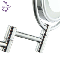 Miroir de maquillage professionnel mural en laiton de 8 pouces, pivotant des deux côtés, avec extension, pour salle de bain