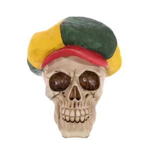 Nhựa Trang Trí Rasta Skull Head Tượng Quà Tặng Người Yêu Jamaica