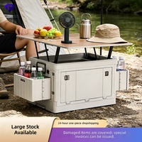 Boîte de rangement pliable en plastique pour le camping et la voiture, avec couvercles, grande capacité 60L-70L, design multifonctionnel