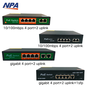 4 cổng 10/100/1000M đầy đủ Gigabit 48V IEEE 802. 3af/at/BT <span class=keywords><strong>Ethernet</strong></span> mạng PoE chuyển đổi 2 đường lên cho IP Camera CCTV hikvansion - Product Image 2
