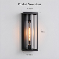 Applique murale en aluminium étanche IP65 de style européen, 3000K, noire, pour cour et couloir, ampoule E27, LED décorative pour la maison