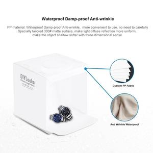 DIYLooks - Kit de Caja de Luz Plegable Portátil de 20 cm con 2 Paneles LED de 1100LM para Fotografía, Incluye <span class=keywords><strong>6</strong></span> Fondos de Colores - Product Image 5