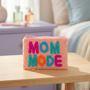 Pochette perlée « Mode Maman » en toile brodée avec fermeture éclair, couleurs mélangées, forme personnalisée, pour usage quotidien décontracté, imprimée par sérigraphie - Product Image 2