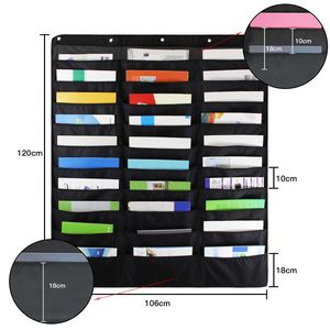 Organizador de carpetas para colgar en la pared, organizador colgante para revistas, organizador de almacenamiento con 30 bolsillos, 3 filas - Product Image 4
