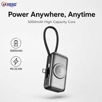 Batterie externe portable ultra-mince avec écran LED, charge rapide PD 22,5W, 5000mAh Li-Polymère, garantie 12 mois, Type-C