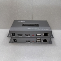 DTECH ekstensi Keyboard, DT-7084A(GS) 60M 4K 60Hz 30Hz HDMI USB Mouse ekstensi KVM Extender melalui Cat5e/6 kabel
