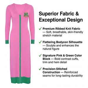 <span class=keywords><strong>Robe</strong></span> pull ajustée à taille empire de qualité supérieure OEM pour femmes avec logo brodé élégant et tissu tricoté - Product Image 4
