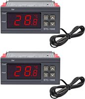 Contrôleur de température numérique STC-1000 AC 10A 220V, contrôleur de température LED, chauffage, refroidissement, thermostat en Celsius, 2 relais