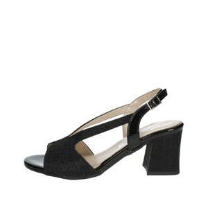 5030 sandali con tacco nero con chiusura a lacci alla moda Design alto a punta per la primavera estate uso esterno tessuto pizzo gomma PU - Product Image 1