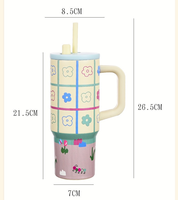 RTS en Stock, 1300ml, acero inoxidable, impresión 3D, vaso colorido, vaso al vacío, taza de viaje, taza de café con tapa