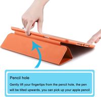Étui antichoc de couleur orange pour iPad 7/8/9ème génération, étui pour tablette avec porte-stylet, 10,2 pouces, 9ème/8ème/7ème génération