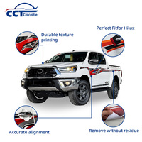 Nouveaux autocollants latéraux de carrosserie en PVC pour Hilux Double Cab 2025 – Personnalisation graphique moderne avec logo et rayures