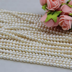 Collar de Perlas Redondas Semiterminadas de Agua Dulce Natural de 4-5 mm al por Mayor, Perlas Sueltas, Lisas, Limpias y de Calidad - Product Image 1