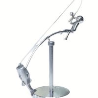 Statue de Pêcheur Dynamique - Œuvre d'Art Équilibrée pour la Harmonie de Votre Maison, Sculpture Décorative pour Pêcheurs