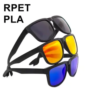 Рекламная акция реклама Rpet PP PLA Пользовательский логотип uv 400 дешевые оптовые солнцезащитные очки с пользовательским логотипом от производителя