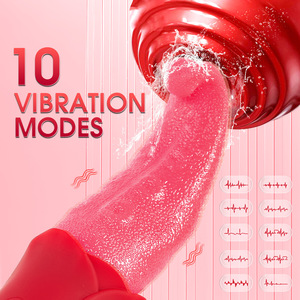 Vibratore Massaggiatore Realistico Ricaricabile USB a Forma di Lingua per Piercing, Giocattolo Sessuale per Donne, Miglior Vibratore a Lingua - Product Image 2