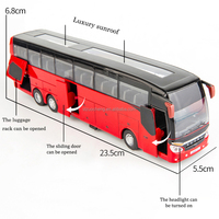 EN STOCK Autobús de Pasajeros SETRA a Escala 1/32 de Aleación Fundida a Presión con Retroceso Vehículos de Juguete Modelo de Autobús Turístico de Metal Fundido