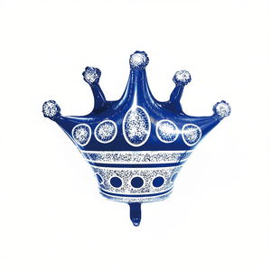 Globo Corona Azul de 76 cm, Decoración para Fiestas, Globo de Aluminio con Forma de Corona - Product Image 1