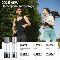 2025 nouvelle bouteille d'eau portative d'hydrogène de conception 270ML avec 6000PPB 5/10MINS affichage de l'heure d'affichage d'affichage d'affichage à cristaux liquides d'alimentation d'USB pour l'usage extérieur de ménage