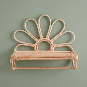 Nouveauté : Ensemble de plusieurs étagères murales suspendues en rotin naturel, style scandinave moderne et durable, pour la décoration intérieure de la maison et de la chambre à coucher. - Product Image 1