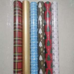 Factory Jumbo Christmas Gift <b>Wrapping</b> <b>Paper</b> <b>Roll</b> Coated Silicone Virgin <b>Paper</b> Metallic Art 76x365cm Custom Packaging - Product Image 1